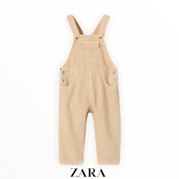 ZARA Kids | Ocher | SNAP BUTTON DENIM PINAFORE - Picture 1 of 6